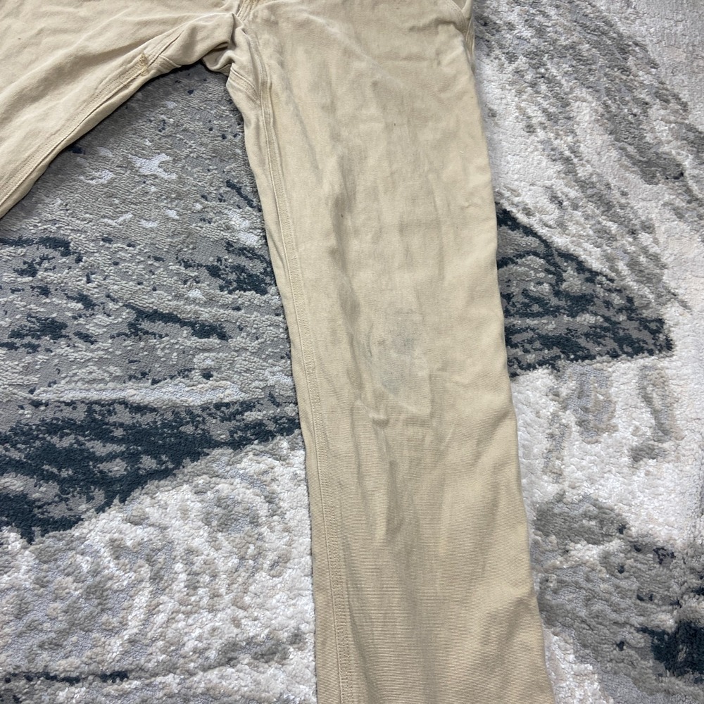 Cat Utility Pant Men 32x30 Beige Cotton Stretch Flex Waist Straight Leg Workwear - Picture 7 of 10